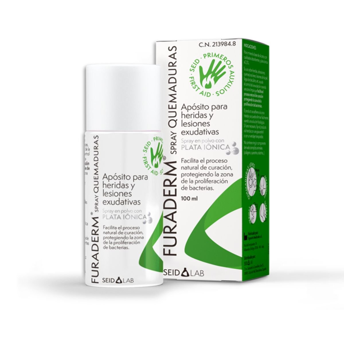 Furaderm spray en polvo para quemaduras y lesiones exudativas